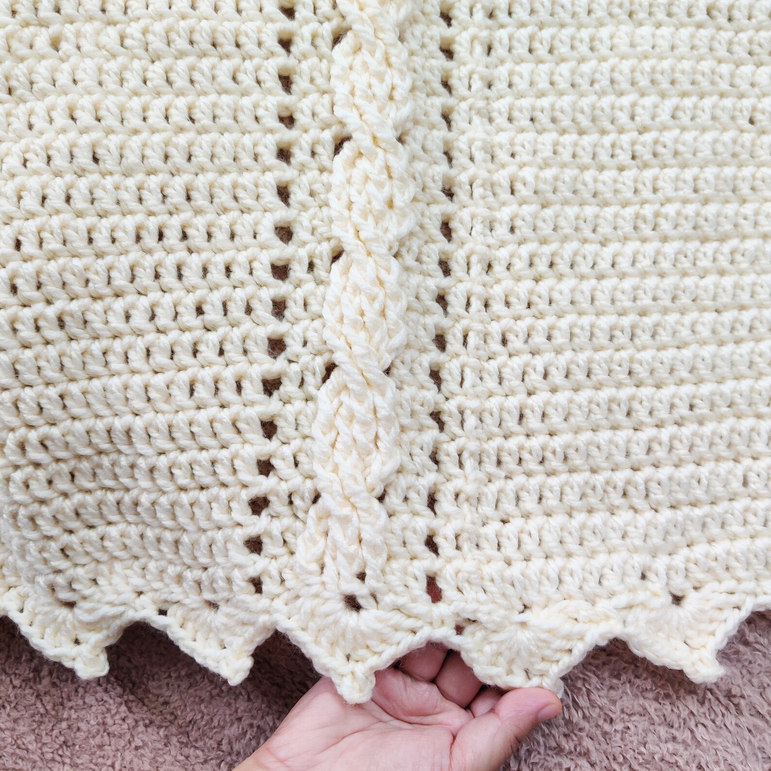 Crochet Cable Baby Blanket Pattern Easy Baby Blanket Pattern Etsy