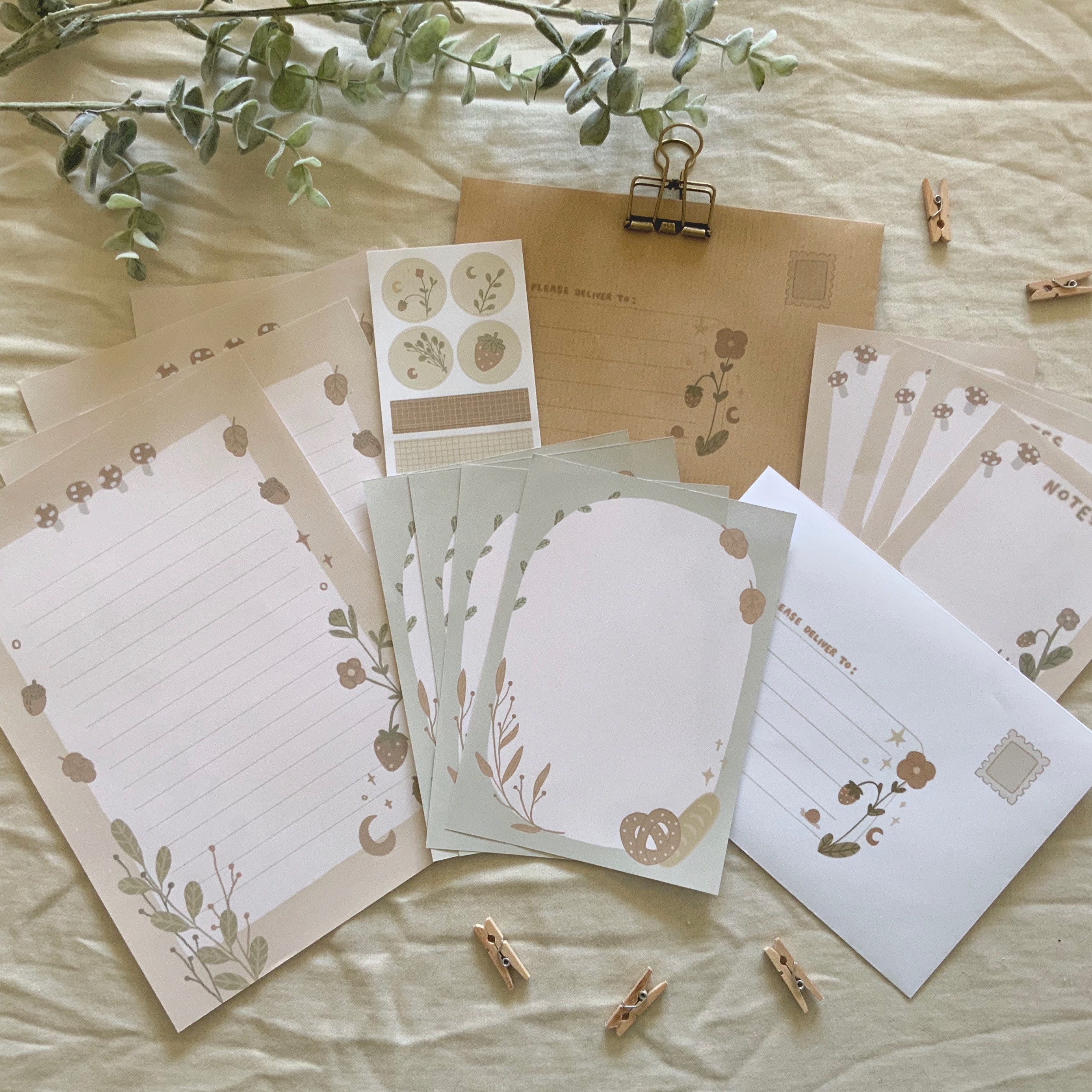 Cottagecore Stationery Set 3 Writing Set Pen Pal Snail Etsy