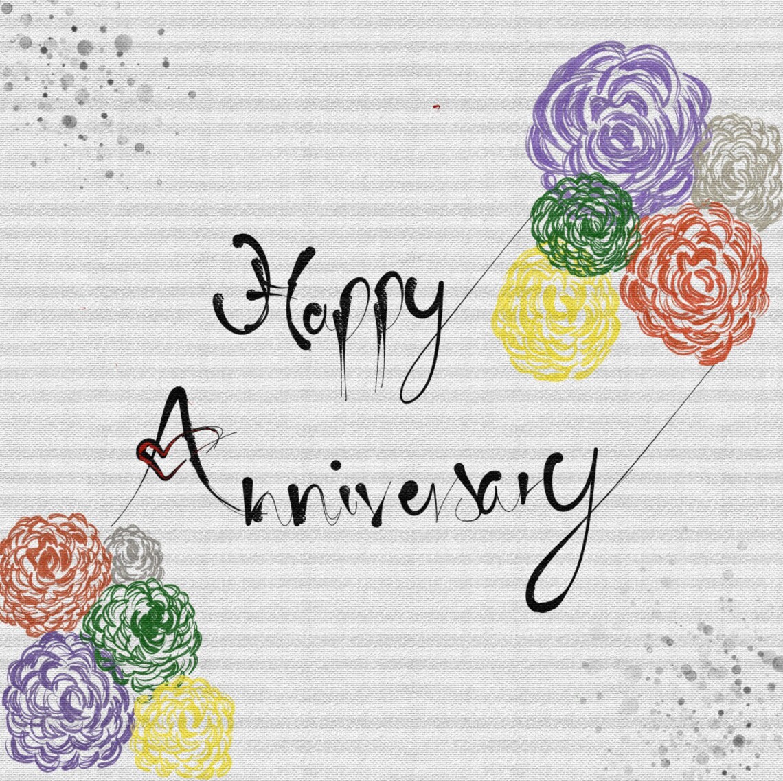 Happy Anniversary Card Printable/Digital Floral Anniversary | Etsy