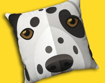 Dalmatian Dog Pillow - Cute Gift for Dog Lovers - Soft Faux Suede Throw Pillow - Doggo Design