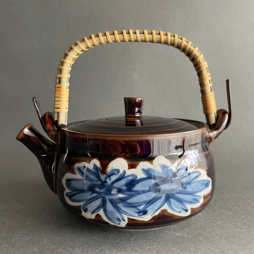 Vintage Japanese Teapot Hand Painted Floral Teapot 3 Cup Tea Service