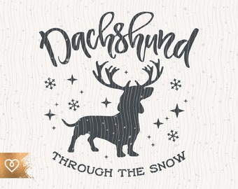 Download Dachshund Through The Snow Svg Etsy
