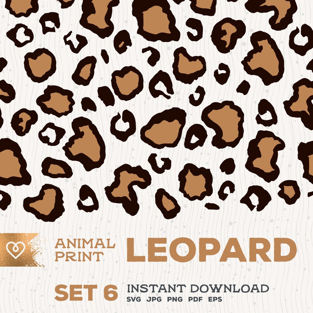 Leopard Svg Leopard Pattern Set 6 Svg Animal Print Svg Cheetah - Etsy