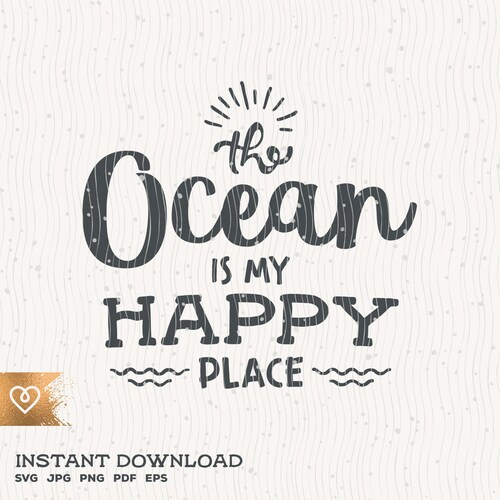 Beach Svg the Beach is My Happy Place Instant Download Life is Etsy