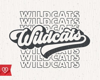 Wildcats Echo Svg School Spirit Retro Design Svg Wildcat Pride Png Wildcats Football Cheer Svg Football Baseball Basketball Cricut Cut File