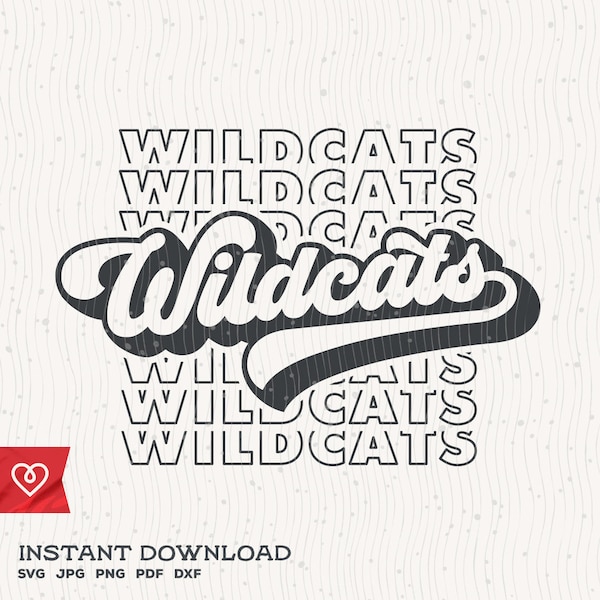 Wildcats Echo Svg School Spirit Retro Design Svg Wildcat Pride Png Wildcats Football Cheer Svg Football Baseball Basketball Cricut Cut File
