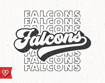 Falcons School Spirit Svg Retro Design Falcon Pride Svg Falcons Cheer Png Falcons Football Baseball Falcons Basketball Svg Cricut Cut File