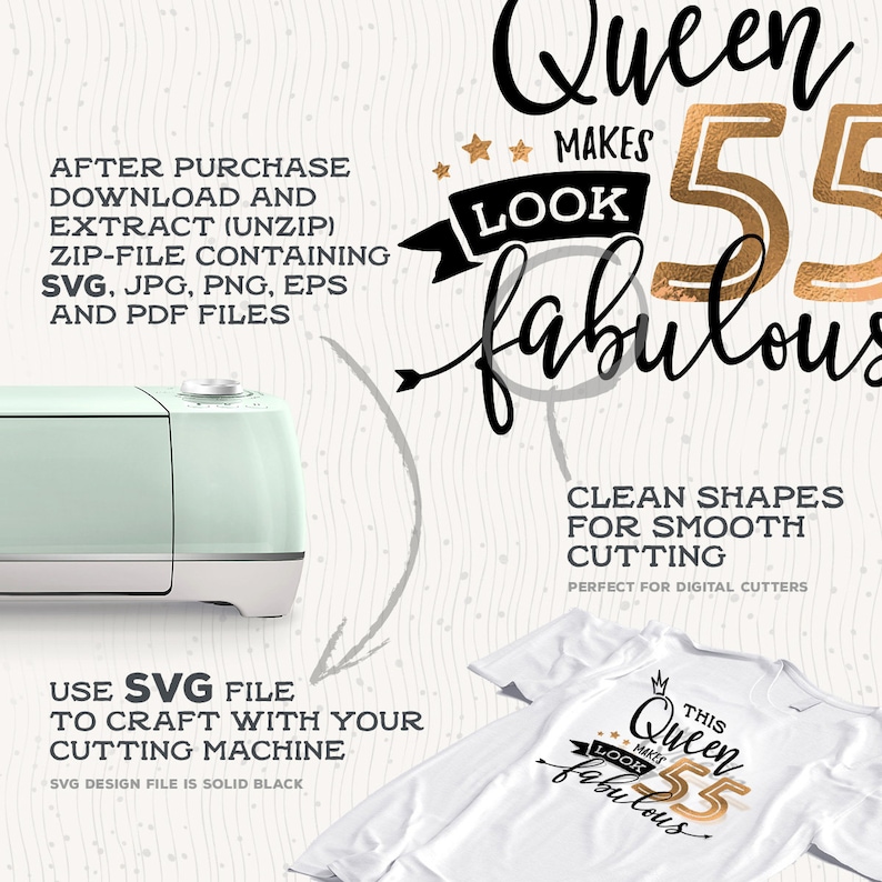 55th Birthday Svg This Queen Makes 55 Svg Look Fabulous ...