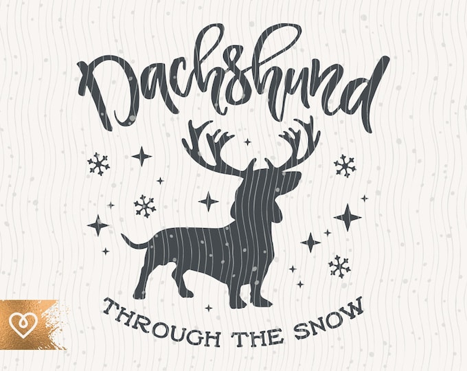 Dachshund Png Through the Snow Svg Funny Christmas Png Cut File for ...