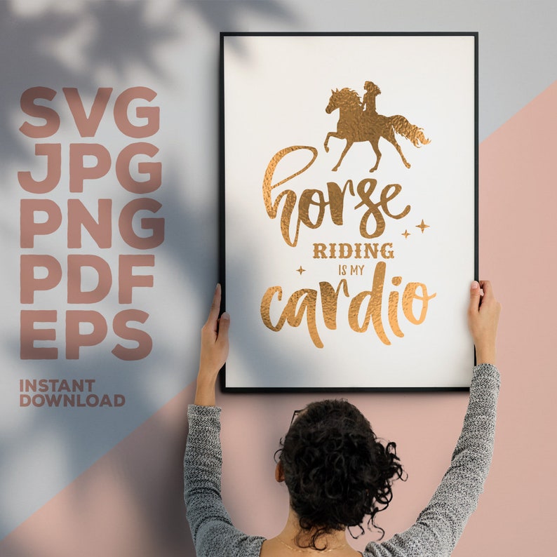Horse Svg Riding is My Cardio Svg Girl Ride A Horse Silhouette Etsy
