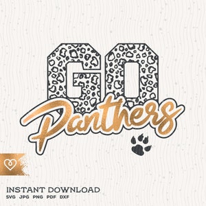 Go Panthers Svg School Spirit Png Panther Pride Cheer Svg Panther Paw Footbal Team Svg School Cut File for Cricut Panthers T Shirt Design