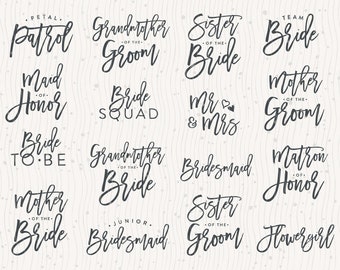 16 Trendy Wedding Party SVG Bundle Bride Png Bridesmaid Svg Bridal Party Svg Bachelorette Cricut Bridal Svg Bride Tribe Svg Bridal Shower