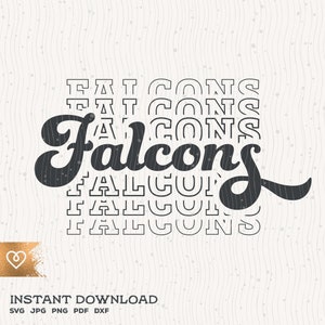 Falken Schulgeist Svg Falke Pride Png Retro Falken Team Logo Svg Schule Falken Cheer Maskottchen Cricut Spiegel Svg Falcons Pride