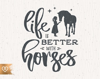 Horse Svg Life Is Better With Horses Svg Small Girl Feeding Horse Png Kid Horse Lover Cricut Instant Download Cut File Svg Girl Ride A Horse