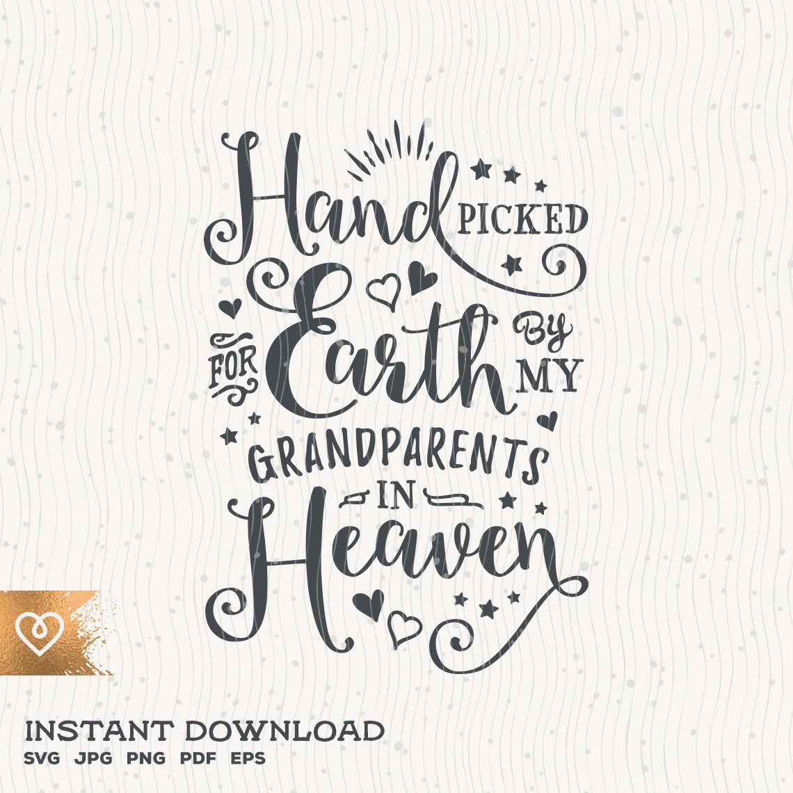 Handpicked for Earth Svg by My Grandparents in Heaven Svg - Etsy