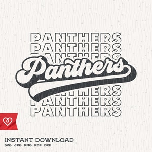 Panthers School Spirit Svg Retro Design Panther Pride Png Panthers Football Cheer Svg Panthers Baseball Basketball Svg Cricut Cut File