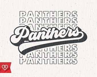 Panthers School Spirit Svg Retro Design Panther Pride Png Panthers Football Cheer Svg Panthers Baseball Basketball Svg Cricut Cut File