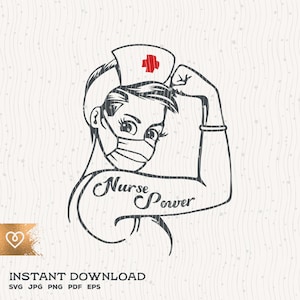 Krankenschwester Power Svg Png Jpg Pflege geschnitten Datei für Cricut Maske Quarantäne Super Power Svg Pflege Instant Download Krankenschwester Svg Pflege medizinische Frau