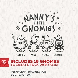 Małe Gnomy Niani Svg 16 Zabawne Gigi Boże Narodzenie Ziomki Png Nana Plik Cięty Cricut Gigi Santa Snowmies Svg Plik Cięcia Zimowe Gnomy Rodzina