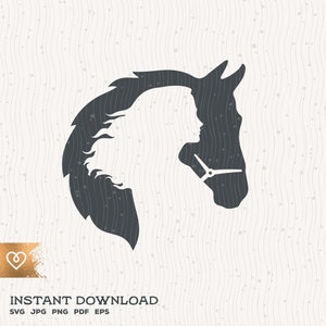 Cheval Svg Jeune femme avec Cheval Svg Fille Amour Silhouette Cheval Png Fille Aime Chevaux Svg Cricut Cut File Chemise Design Svg Ride A Horse