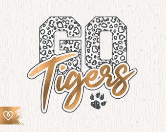 Go Tigers Svg School Spirit Png Tiger Pride Cheer Svg Tiger Paw Footbal Team Svg School Cut File for Cricut Instant Download T Shirt Design