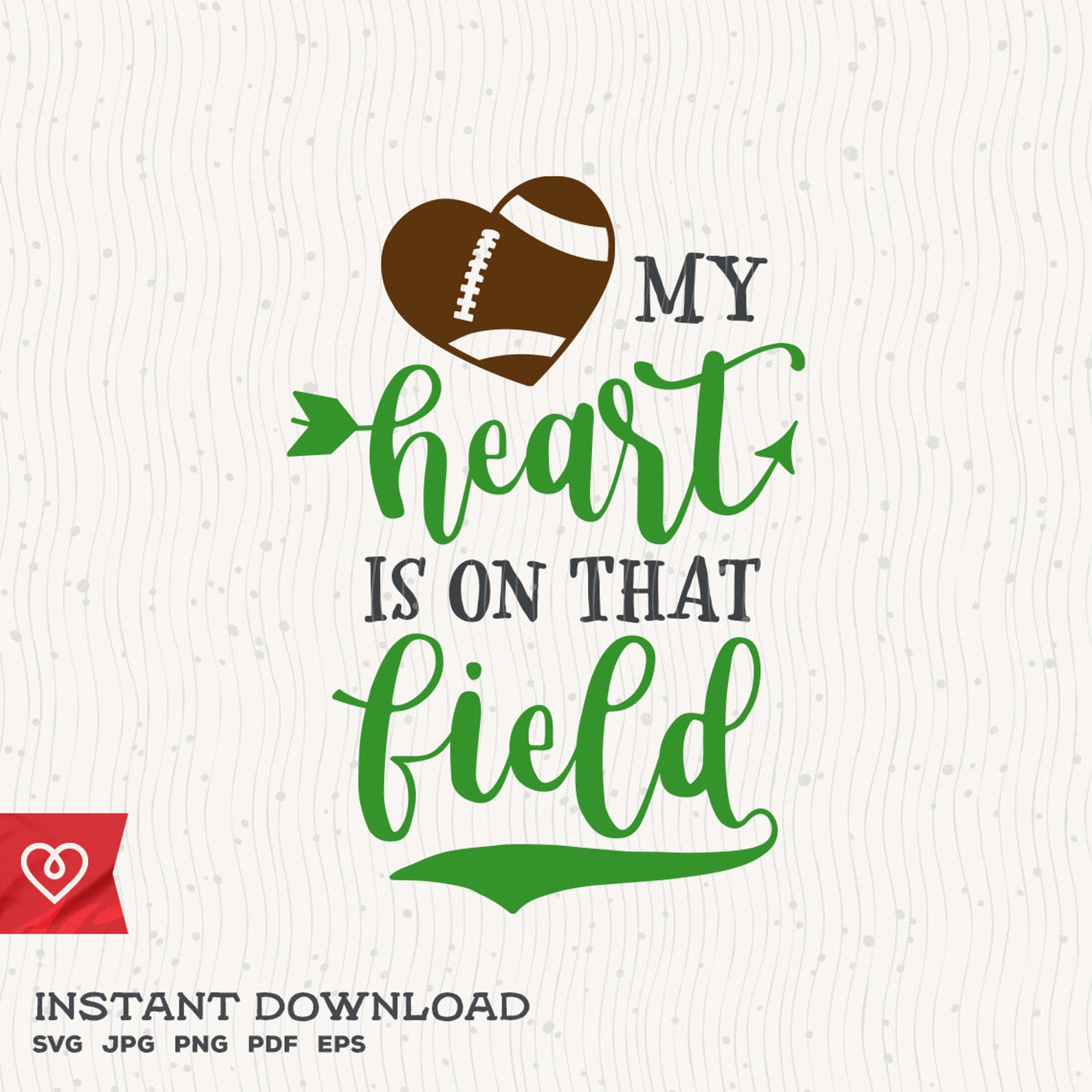 Football Svg My Heart is on That Field Png Football Mom Svg | Etsy