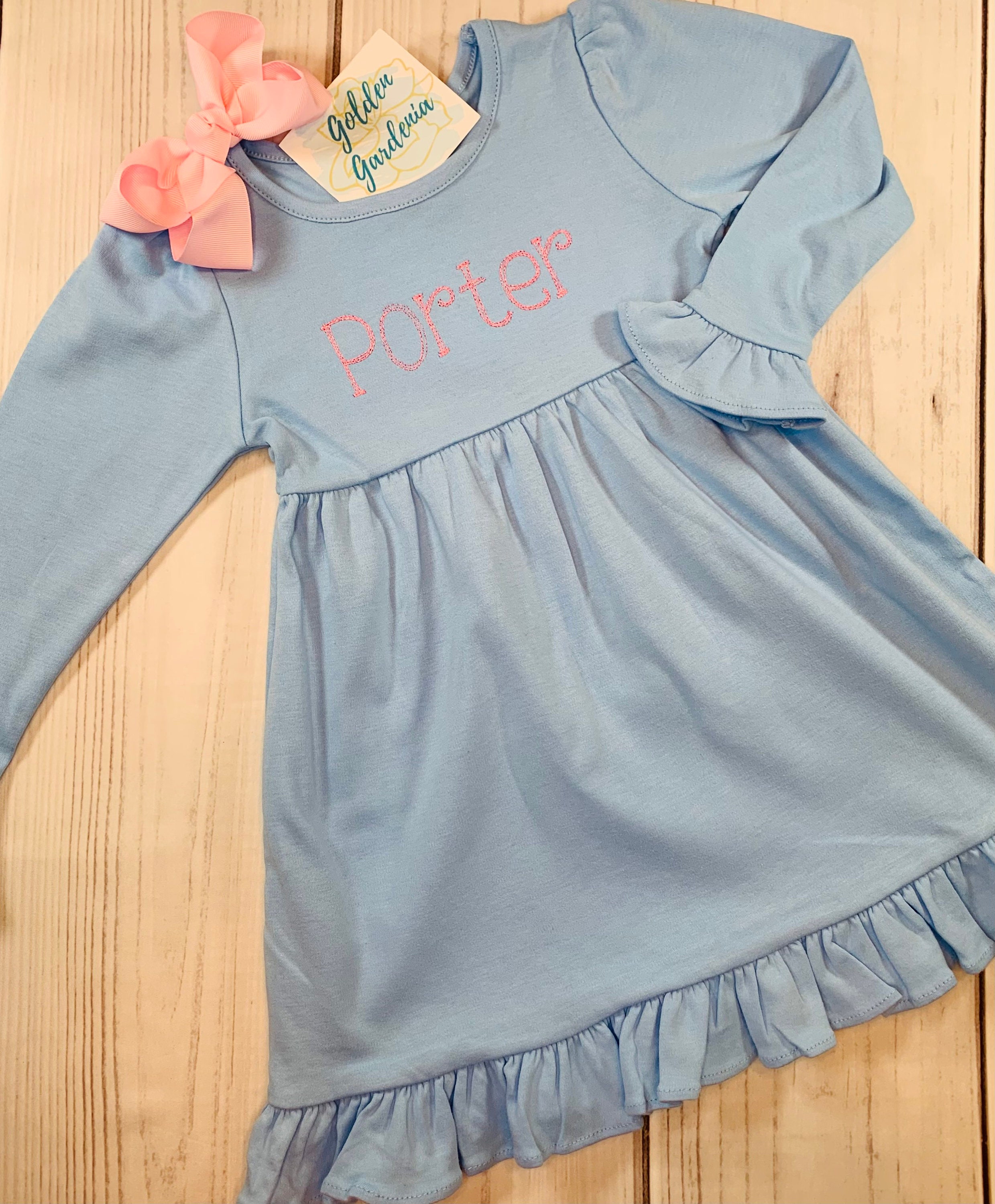 citron and slate blue embroidered long sleeve rhoda tunic dress Cove Blue Embroidered Tunic Dress | Women's Clothing main image 1