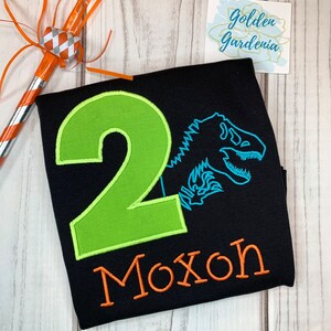 Dinosaur birthday t-shirt | Boy&#39;s personalized dinosaur birthday shirt | Kids t-shirt or bodysuit with t-rex birthday | T-Rex Birthday
