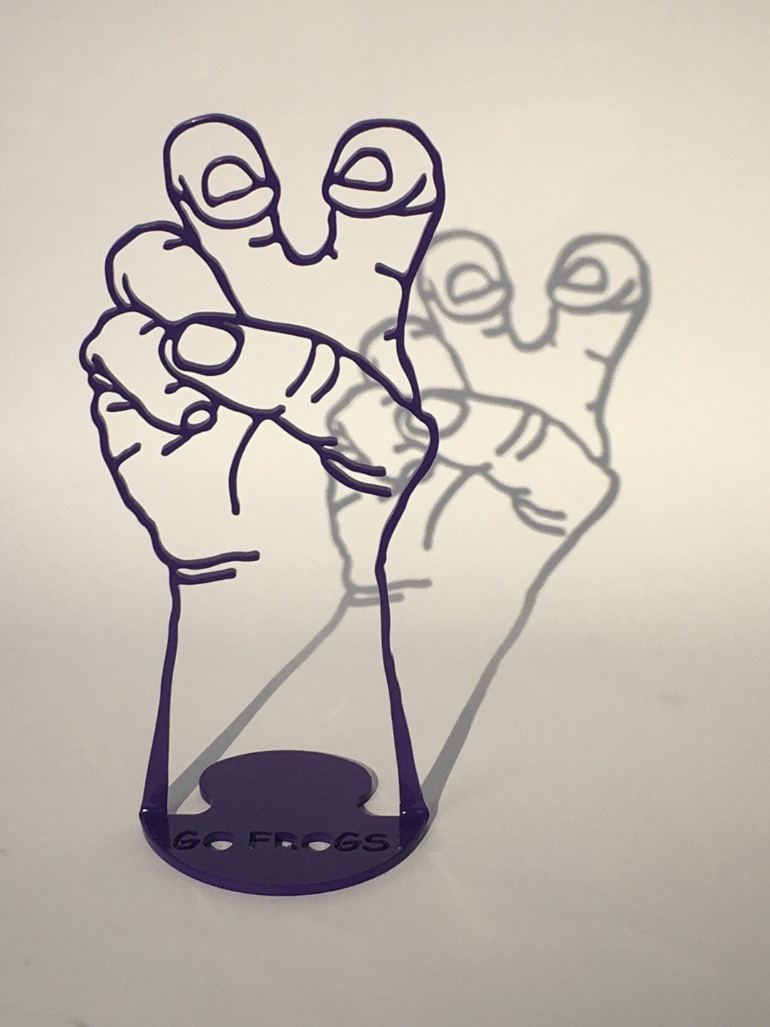 TCU Frogs Hand Sign Steel Sculpture, Purple Powder Coat Finish - Etsy