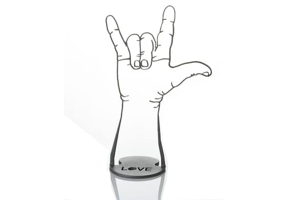 love hand desk top sculpture