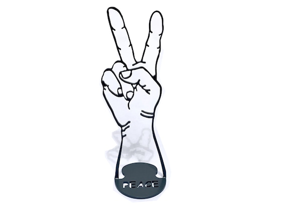 peace  hand desk top sculpture