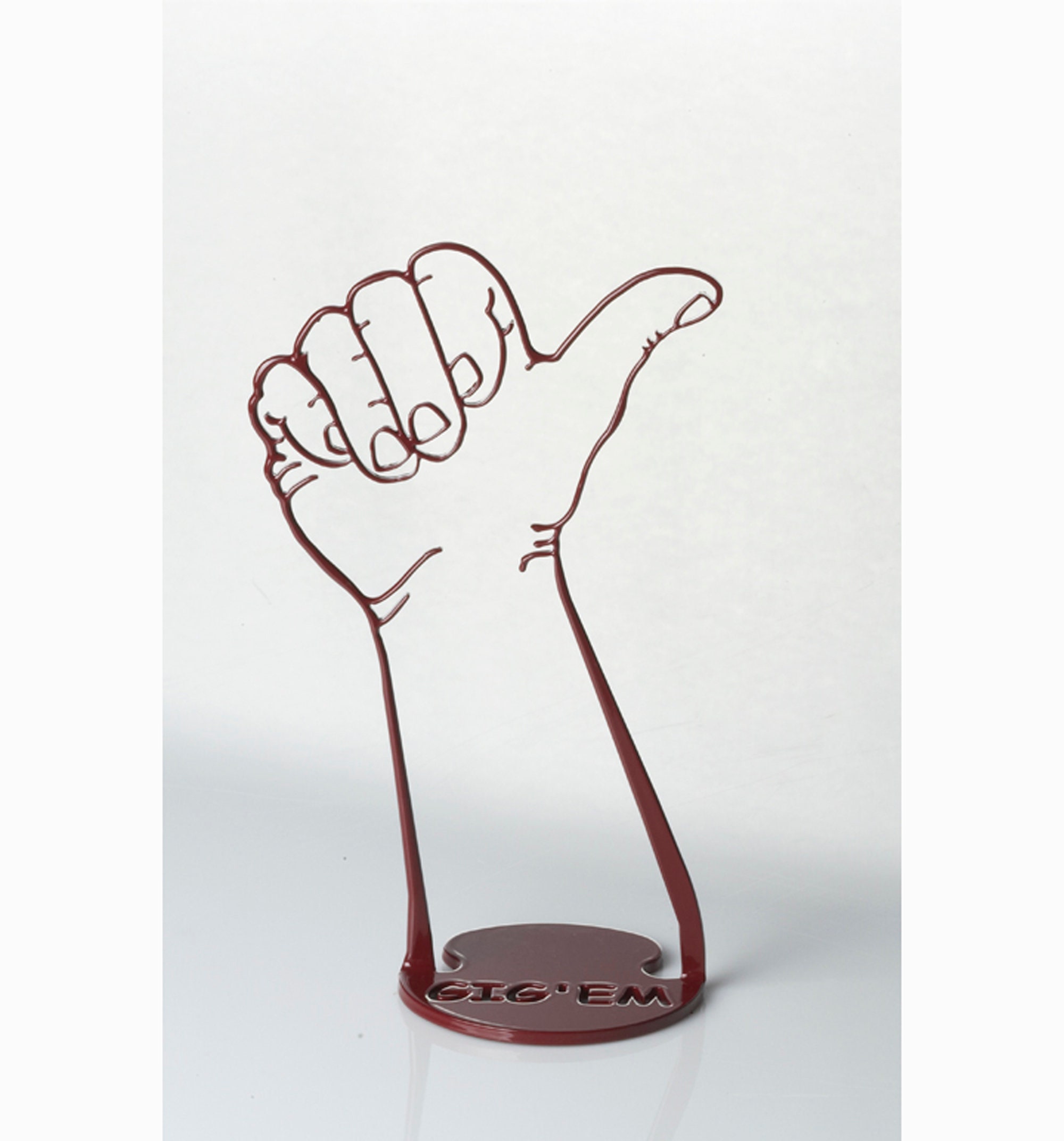 Gig Em Hand Sculpture for Desk Top 
