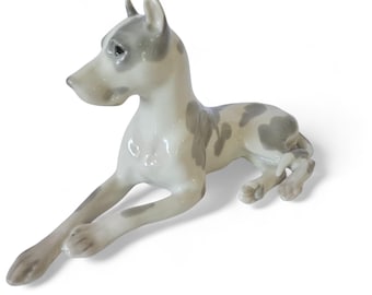 Vintage Lomonosov Porcelain Dane Figurine, Hand-Painted USSR Decor