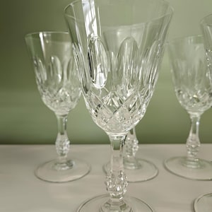 Vintage Royal Crystal Rock Wine Glasses - Linea Medici Pattern, Set of 6