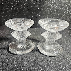 2 x Vintage Iittala Festivo Candle Holders- Design by Timo Sarpaneva circa 1960s