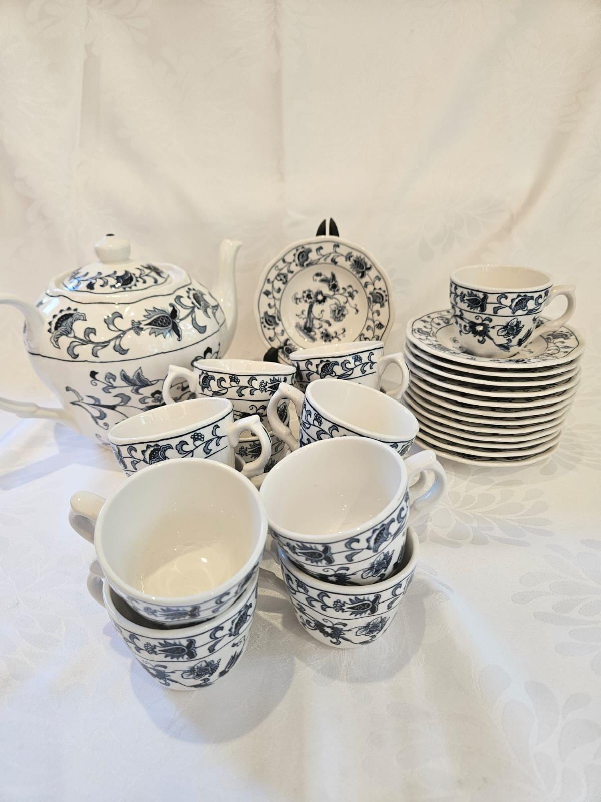 Ming Tree Blue Double Phoenix Backstamp 27 Pieces Tea Set by Nikko