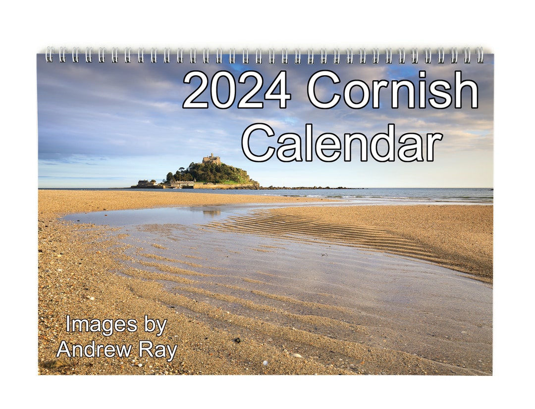 2024 A4 opens to A3 Cornish Calendar, Featuring 13 Landscape