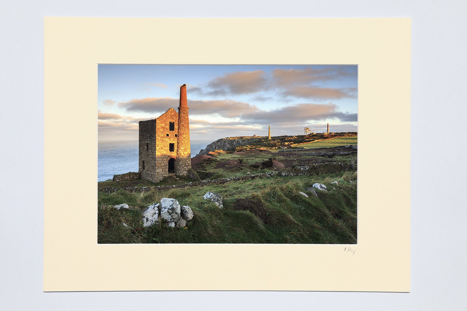 Wheal Owles. 7x5&Prime;, A4 or A3 photograph in ivory or white mount with oak or black photo frame o