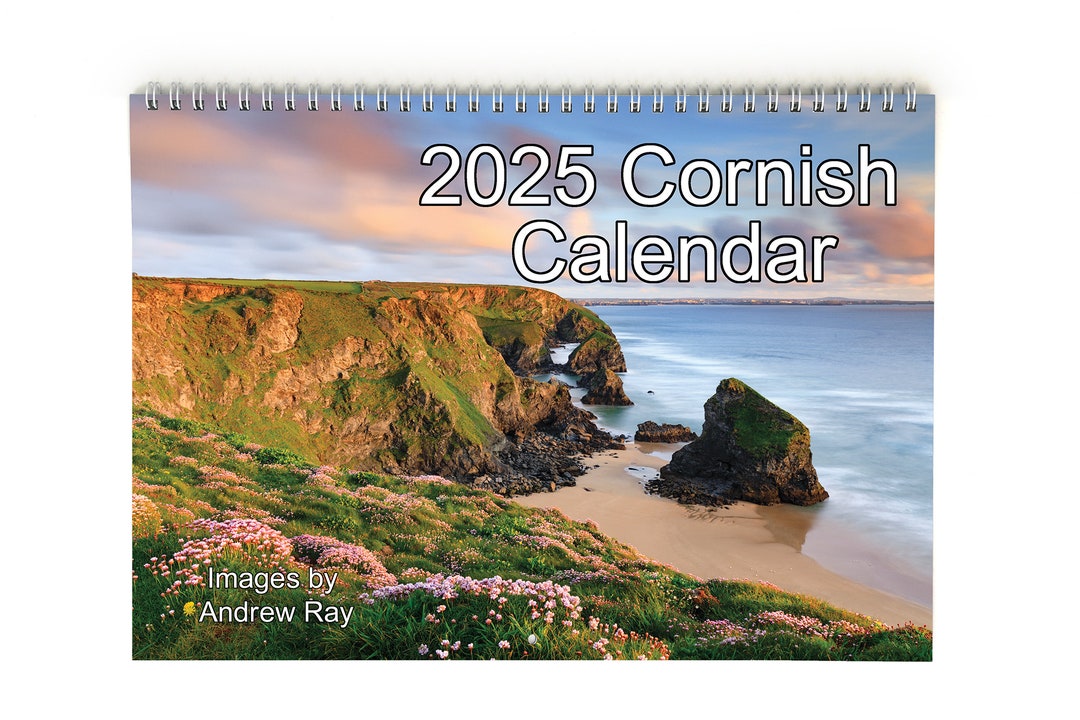 2025 A4 opens to A3 Cornish Calendar, Featuring 14 Landscape
