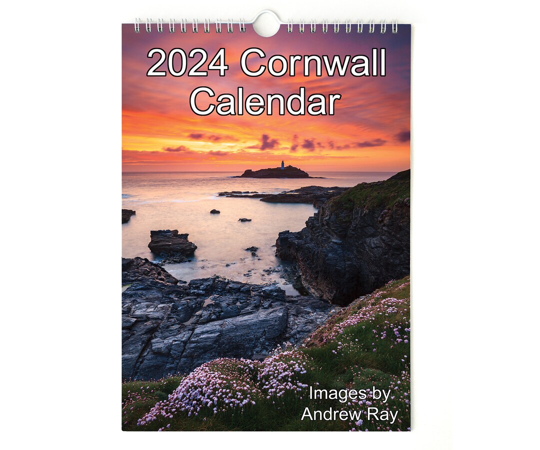 2024 Cornwall Calendar A4 , Featuring 13 Cornish Landscape Photographs