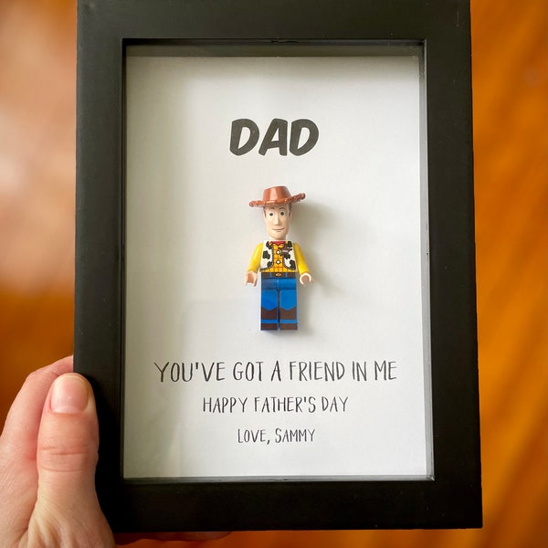 Dad, You've Got A Friend In Me - Mini-Figure Shadow Box Gift - Father's Day Gift, Anniversary, Gift For Him, Birthday