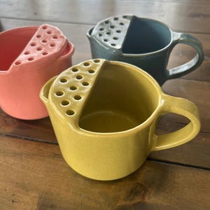 Handcrafted Ceramic Strainer for Berries, Nuts, Pasta, Herbs and Small Items - Stoneware