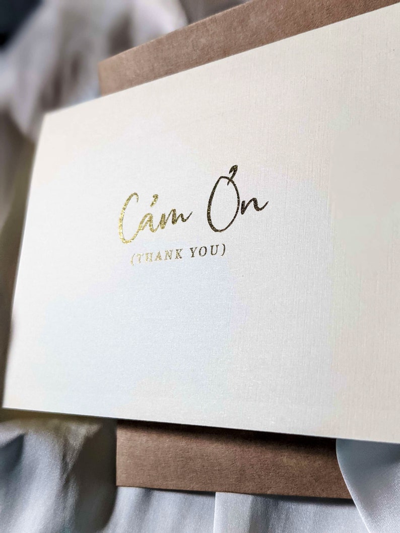 Cam on Thank You vietnamese Card Gold Foil,minimal Modern Design, Free Shipping Etsy