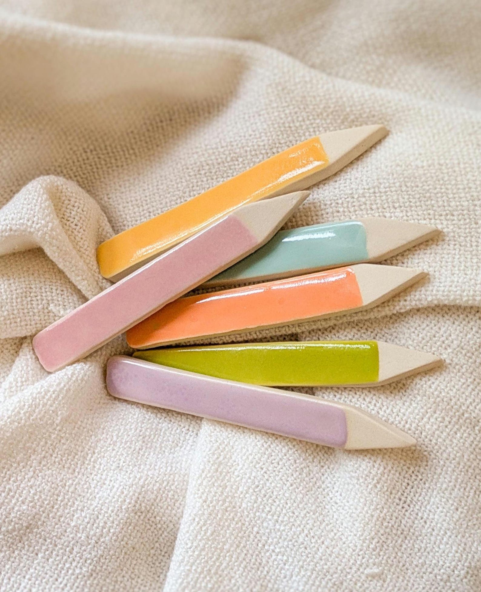 Colorful Ceramic Garden Markers: 5 Blanks, Mix of Random Colors