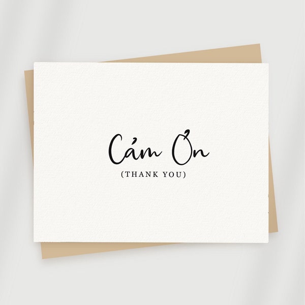 Cam On Thank You (Vietnamese) Card Gold FoiL,Minimal Modern Design, Free Shipping