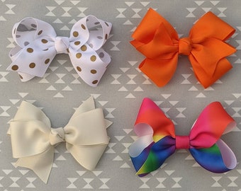 Grosgrain Hair Bows with Alligator Clip, Little Girl Hair Bows, Toddler Hair Bows, Birthday Hair bows, Big Hair Bows, Bows for Girls