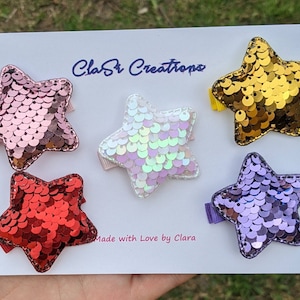 Sequin Star Hair Clips, Toddler Hair Clip, Little Girl Hair Clip, Star Hair Clip, Girl Heart Hair Clip, Toddler Hair Accessories