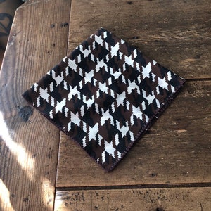Vintage Brown Hounds Tooth Check Ladies Scarf