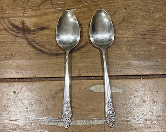 2 Evening Star Silver Plate Tablespoons