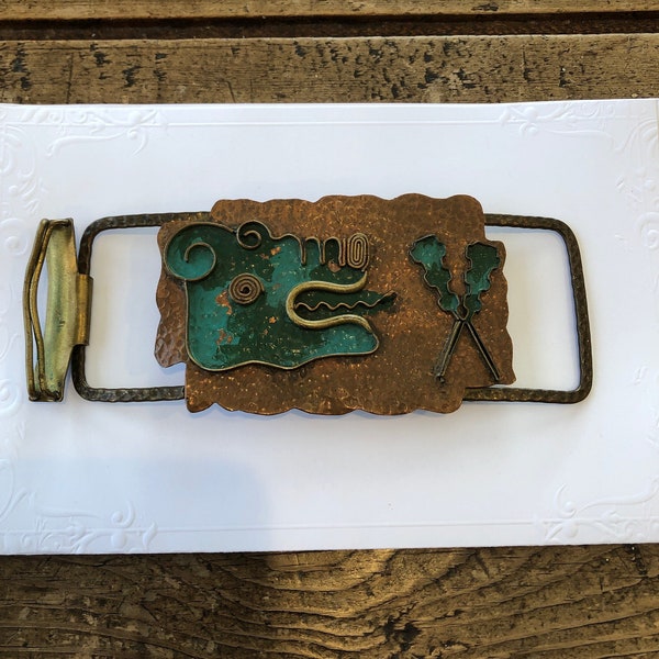 Casa De Maya Hammered Copper and Brass Belt Buckle